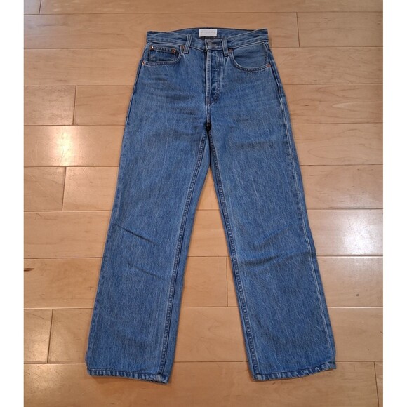 Still Here Childhood Jeans Hand Painted Line Blue Wash Stones & Rocks Size 24 - Picture 3 of 15